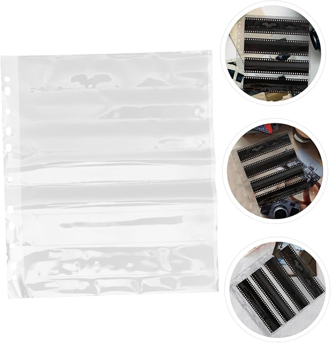 10pcs Negative Film Sleeves Document Pouches for Photo Storage Heavy Duty Protectors for Archival Negatives Fits Binders Organize Ease
