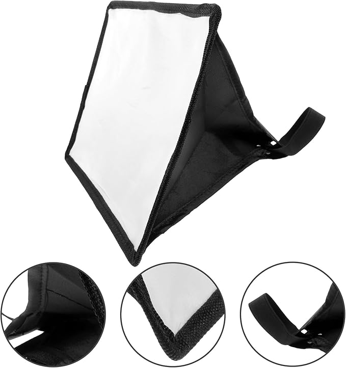 Vaguelly Portable Camera Flash Light Softbox Diffuser Universal Flash Diffuser for Photography Video Lighting with 20X30Cm Black and White Soft Fabric Cover