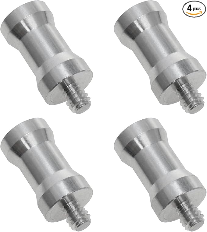 3/8 to 1/4 Adapters for Studio Light Stands - 4pcs Camera Screw Sets with Ball Head & Flash Trigger Receivers