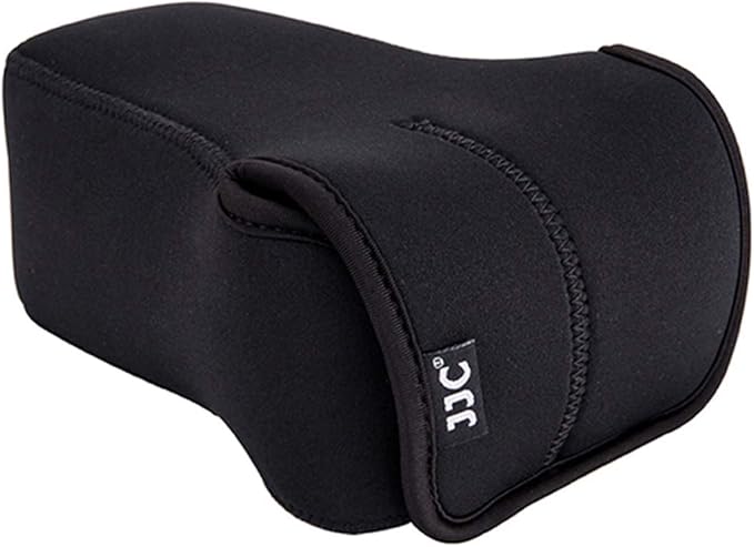JJC Black Ultra Light Neoprene Camera Case for Fujifilm Fuji X-T100 X-T30 X-T20 X-T10 +50-200mm/50-230mm Lens, Pouch Bag for Olympus E-PL8 E-M5II E-M10 II, Canon M50 M5 with Telephoto lense