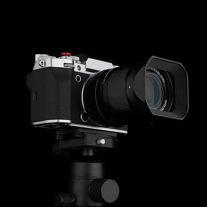 Square Metal Lens Hood for Fujifilm XF16-50mm F2.8-4.8 R LM WR for Fuji XF 33mm F1.4 R LM WR Lens for Fujinon XF 23mm F1.4 R LM WR Lens Hood,with Front Cap,Black