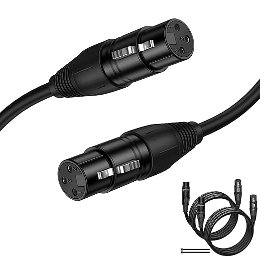 XLR Female to Female 10FT 2Pack,Microphone Wire with Balanced Shielded,3-pin XLR Adapter