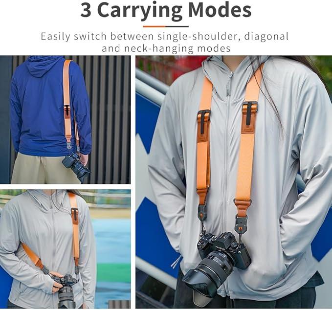XILETU Camera Strap Shoulder strap with magnetic adsorption function for easy installation and removal of the camera (Orange)