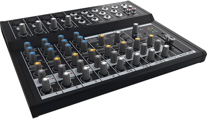Mackie Mix Series Mix12FX 12-Channel Compact Mixer with Effects, Black