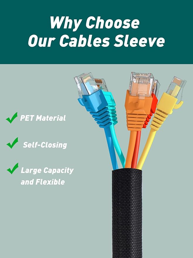 SUNMON Microphone Cable Sleeve for Mic Stand Arm, Self-Wrap Cable Cord Protector for Messy Microphone Cable Organization to Keep Mic Arm Neat and Tidy (2 Pack)