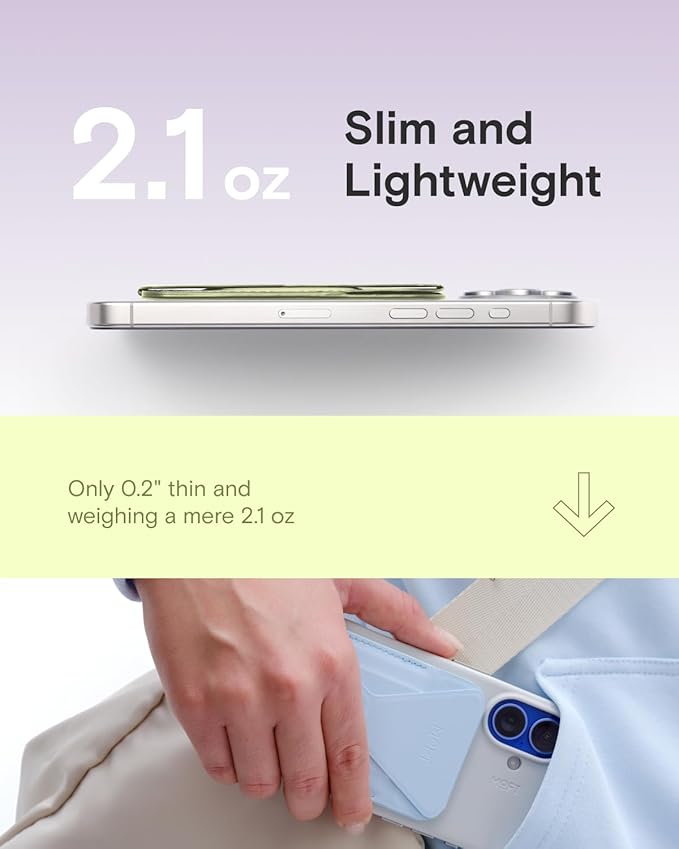 MOFT Magnetic Wallet Stand Compatible with iPhone 17/16/15/14/13/12 Series, Angle Adjustment & Magsafe Compatible MOVAS Phone Stand, Soft Avocado