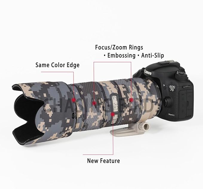CHASING BIRDS Lens Camouflage Waterproof Coat for Nikon Z 70-200mm f/2.8 VR S Rainproof Lens Protective Cover Version IV (Reed Camouflage)