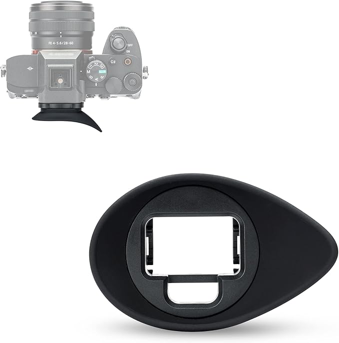 JJC Camera Viewfinder Eyecup Eyepiece for Sony A7R V A7R5 A7 IV A7M4 A7S III A7SIII A7S3 A1 Alpha 1 Replaces Sony FDA-EP19 Eye Cup, Oval Shape Soft Silicone and 360° Rotatable Design