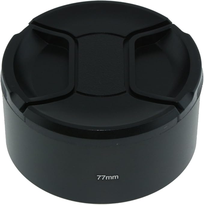 SIOTI 77mm Lens Hood, Oxidation Matte Anti Reflective Treatment, Aluminum Alloy, with 1 * 82mm Lens Cap, Compatible with Sony/Canon/Nikon/Fuji etc >85mm Camera Lens