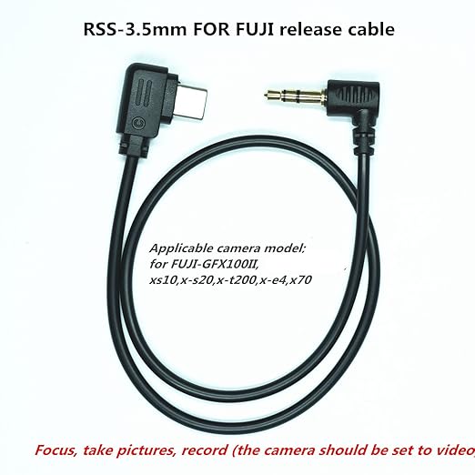 DYTDIEYINGTU RSS-3.5mm DJI Ronin for Fuji GFX100II/xt50/xs10/x-s20/gfx100RF Cable (TypeC-3.5mm) for DJI sc/sc2/rs2/rs3/rs4/focus pro Camera Remote Control Cable Shutter Release