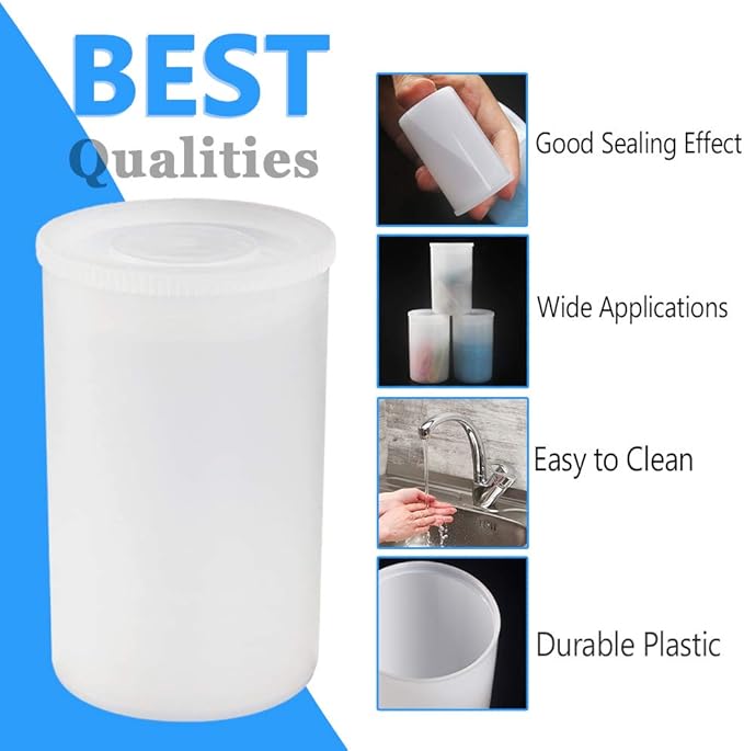 35mm Film Canisters with Caps (35 Pack) Plastic White Empty Film Canister Case Bulk with Lids Storage Reel Containers for Storing Film, Small Accessories, Beads