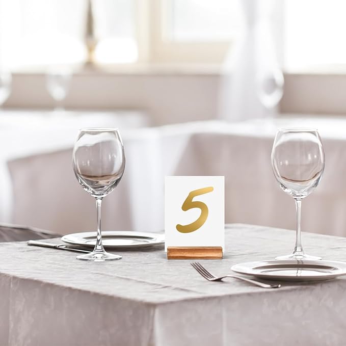 20pcs Wood Place Card Holders, Wood Table Number Stands Wooden Acrylic Sign Holder Table Decor, Vintage Wooden Block Picture Holder for Price Photo Display Wedding Party Events Decoration