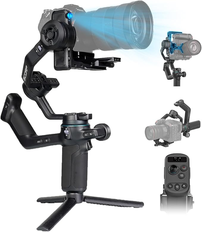 SCORP C2 AI Tracking Gimbal Stabilizer for Camera,fits Mirrorless Vlogging Camera,for Sony/Canon/Panasonic/Nikon/Fujifilm,Native Vertical Shooting, Max 7.72lb,Bluetooth/TypeC Connect, Gesture Control
