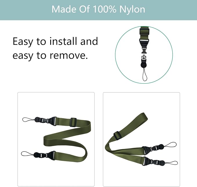 Adjustable Shoulder Strap:Comfortable iPad Strap Nylon Neck Lanyard for iPad/Samsung Tablet Case,Camera Binocular Crossbody Laptop Luggage Bag(Army Green)