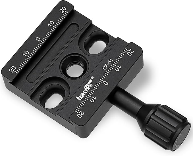 Haoge CP-51L 50mm Screw Knob Clamp Adapter Mount with Long Arm for Quick Release QR Plate Camera Tripod Ballhead Monopod Ball Head Fit Arca Swiss