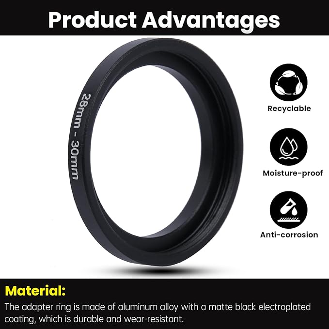Metal Step Up Ring Filter Adapter - 30.5mm to 40.5mm - Metal Ring Step Up Rings Adapter Filter Compatible with All 40.5mm UV, CPL, ND, Lens Hood, Threaded Lens ect