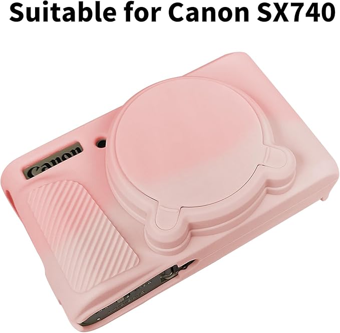 SX740 Camera Case, SX740 Camera Cover Silicone Sleeve Protective Case, Anti-Scratch Soft Camera Body Skin for Canon PowerShot SX740/SX730 HS Digital Camera,Pink Rose