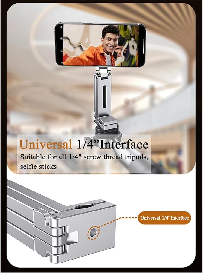 Magnetic Tripod for iPhone 16/15/14/13/12 Plus Pro Max Series,Aluminium Mini Magnetic Phone Tripod for iPhone & MagSafes,360° Adjustable Magic Clip Folding Magnetic Phone Stand,1/4" Screw