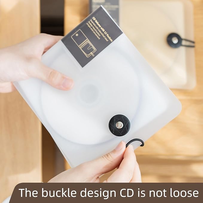 CD Case, 12 Capacity CD/DVD Case Holders Wallet Hard Plastic DVD Disc Cases Storage Binder for Car Home Office Travel (2, Translucent White)