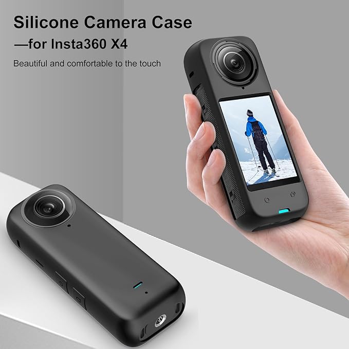 PULUZ Silicone Protective Case for Insta360 X4 with Lens Cap, Soft Camera Protective Cover and Standard Lens Guard for Insta 360 X4 Accessories(Black)