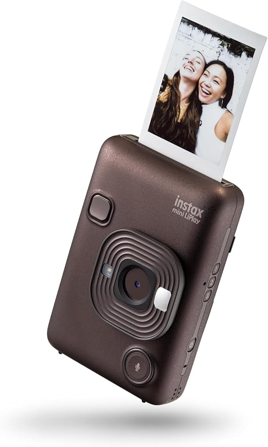 Fujifilm Mini LiPlay Hybrid Instant Camera with Mini Film, 32GB microSD Card, Charging Cable, Hand Strap and Pixibytes Microfiber Cleaning Cloth... (Deep Bronze + 40 Sheets)