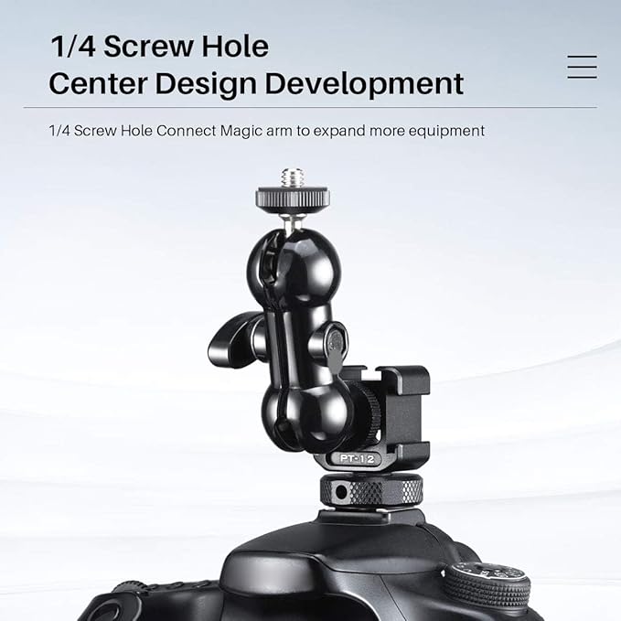 ULANZI PT-12 Triple Cold Shoe Mounts Plate Microphone Led Video Light Extension Bracket Microphone Stand Rig Bracket Compatible for DJI OSMO Mobile 3 2 Zhiyun Smooth 4/Feiyu Vimble 2 Gimbal Stabilizer