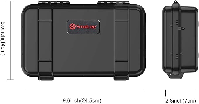 Smatree Waterproof Hard Compact Case Compatible for Gopro Hero 13/12/11/10/9/8/7/6/5/2018/AKASO Brave 7 LE/DJI Osmo Action, Portable, Shock, Durable(Camera and Accessories NOT Included)(Black)