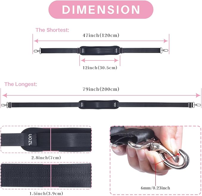 Shoulder Straps 79 inch, Adjustable Thick Soft Fixed Shoulder Pad for Laptop Bag, Messenger Bag, Tool Bag, Luggage