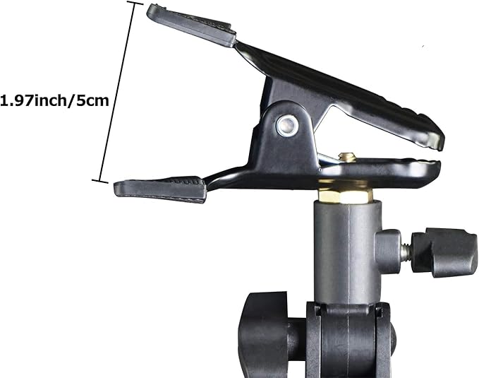WELLAMKING 2PCS Photo Studio Reflector Holder 180 Rotation Heavy Duty Tripod Metal Clamp Holder with 1/4" & 3/8" Screw Adapter for Photo Studio Screen Backdrop Umbrella Light Stand