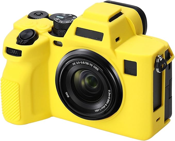 PULUZ Digital Camera Case for Sony A7 IV,Anti-Scratch Soft Silicone Protective Camera Case Camera Skin Case Cover (Yellow)