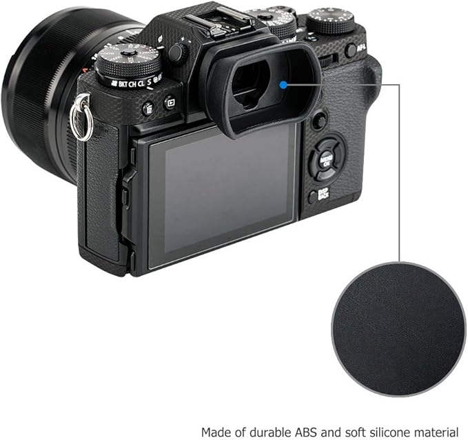Kiwifotos Long Soft Viewfinder Eyecup Eyepiece for Fuji Fujifilm X-T5 X-T4 X-T3 X-T2 X-T1 X-H1 X-H2 X-H2S XT5 XT4 XT3 XT2 GFX 50S II GFX100S GFX100 Camera,Replace Fujifilm EC-XT L,EC-GFX,EC-XHW Eyecup