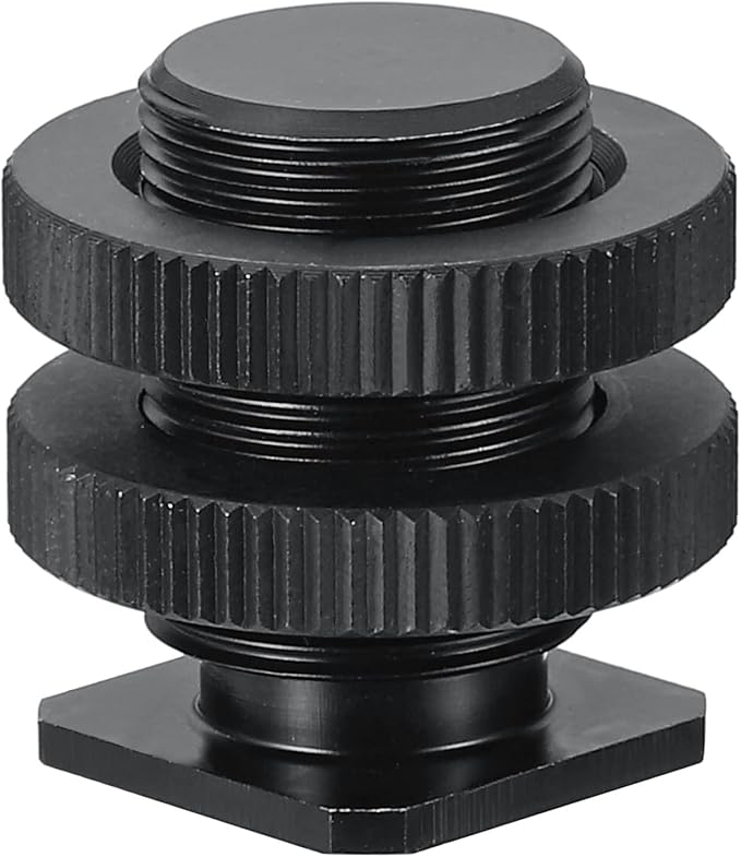PATIKIL Male 5/8" to Female 1/4" Camera Hot Shoe Mount, Flash Cold Shoe Mount Tripod Screw Adapter for DSLR Rig, Black