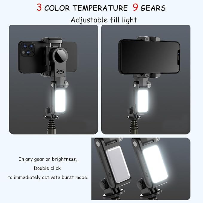 Gimbal Stabilizer for Smartphones,3-Axis Stabilizer Tracking Selfie Stick with Tripod Suitable for 360 Degree Steering with Remote Control The Best Choice for Vlog and Live Broadcast