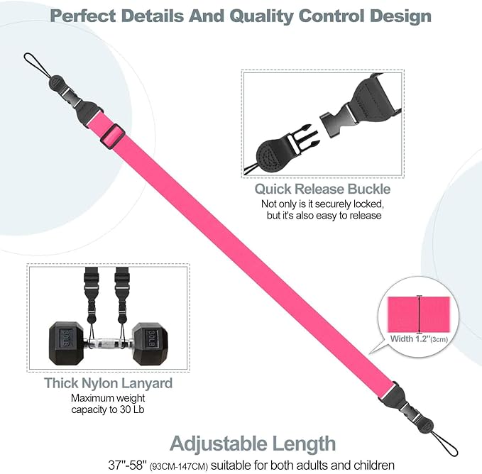 Adjustable Shoulder Strap, Comfortable Camera Strap, Neck Lanyard for iPad Tablet Case, Camera, Binocular, Luggage Bag (Pink Shoulder Strap)