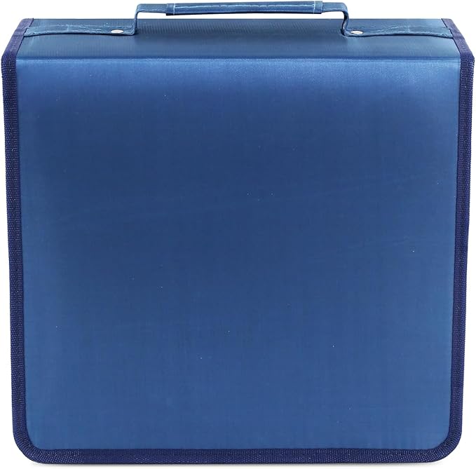 DVD Case CD Storage,384 Capacity CD Cases Holder DVD Storage Case Holders CD DVD Disc Case Storage Wallet Binder for Car Home Office Travel (Blue)