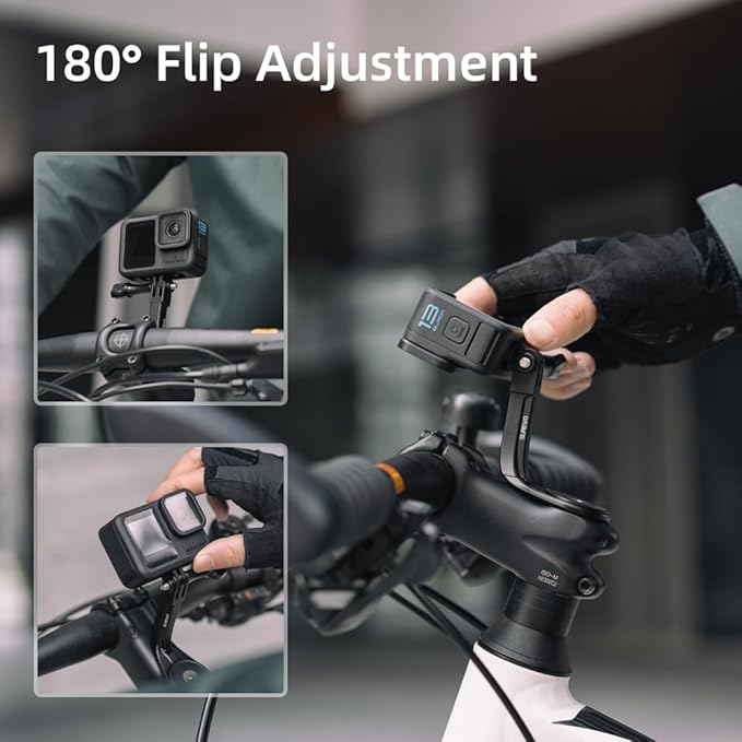 SUREWO Aluminum Handlebar Bike Pole Mount,Bicycle Handlebar Stem Clamp Mount Compatible with Go Pro Hero 13/12/11/10/9/8/7/6/5 Black,DJI Osmo Action 6/5Pro/4/3 and More