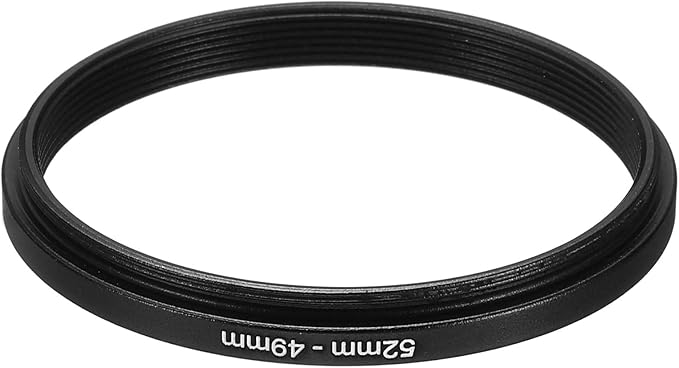 PATIKIL 52mm-49mm Metal Step Down Ring, Camera Lens Filter Adapter Ring Aluminum Filter Adapter Ring for Camera Lenses Hood, Black