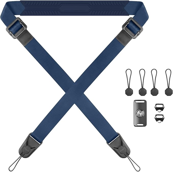 Adjustable Camera Strap, Universal Camera Strap with Quick Release and Connection, Comes with Comfortable Silicone Shoulder Pads and Base, Smooth and Sturdy, Strap Width 1''(2.5cm Royal Blue)