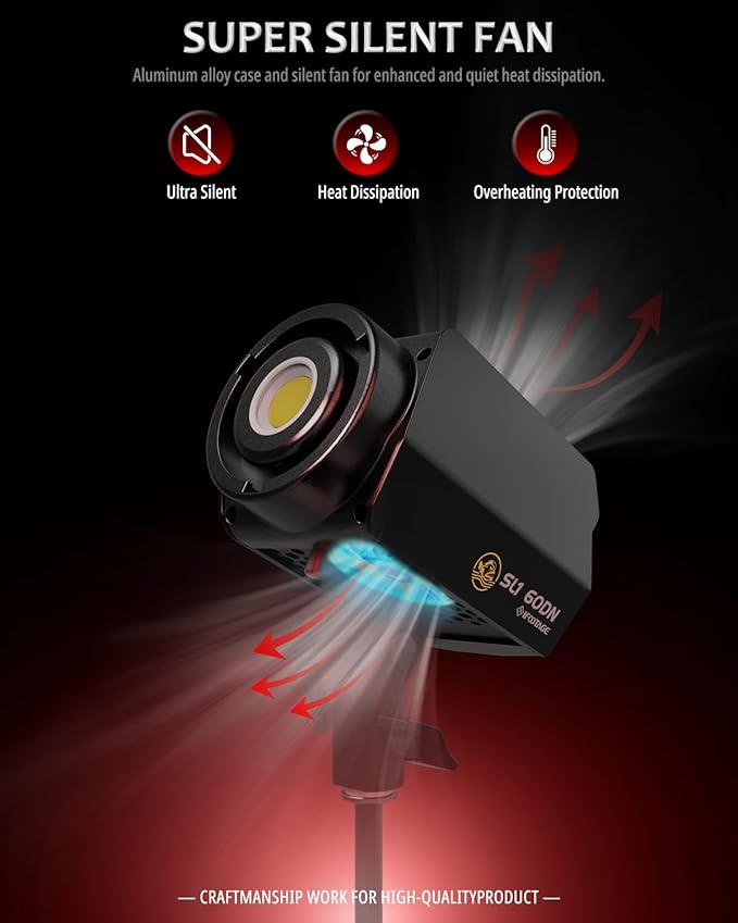 IFOOTAGE LED Continuous Lighting, 70W LED Video Light with Carry Bag, CRI 98/TLCI 99/12200LM/5600K Daylight, Blueteeth APP Control, Outdoor Handheld Continous Output Light, SL1 60DN