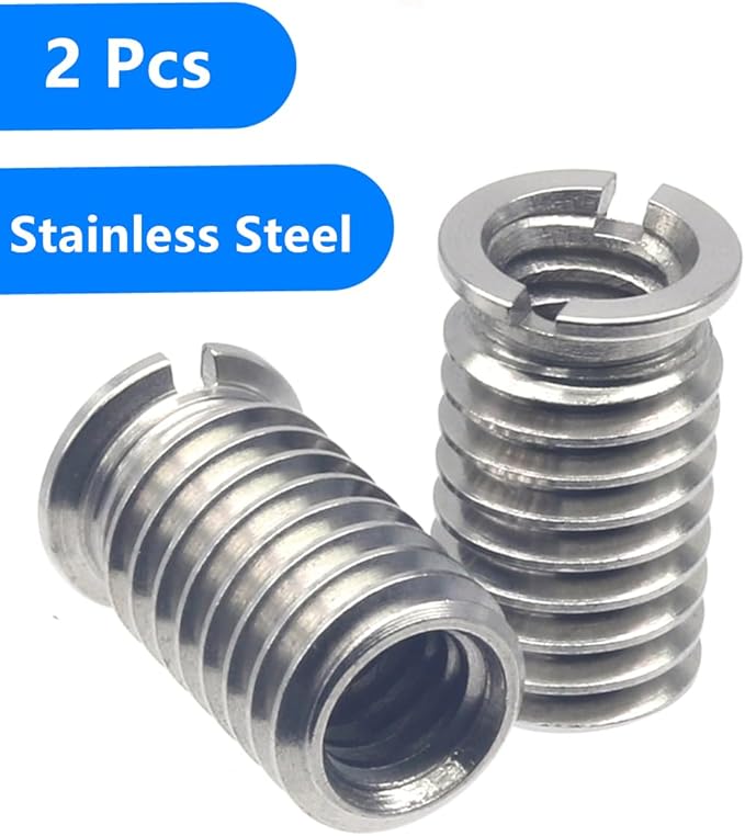 Stainless Steel 1/4"-20 Female to 3/8"-16 Male Convert Screw Adapter 2 Pieces 16.5mm Height