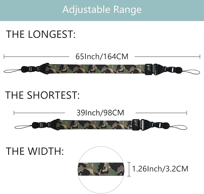 Adjustable Shoulder Strap:Comfortable iPad Strap Nylon Neck Lanyard for iPad/Samsung Tablet Case,Camera Binocular Crossbody Laptop Luggage Bag(Camouflage color)