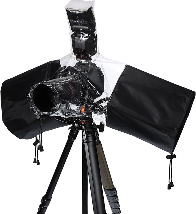 PATIKIL Camera Rain Cover, Waterproof Protective Cover Camera Sleeve Protector Up to 8 Inch Lens for Nikon, Clear