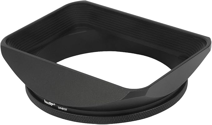 Haoge 72mm Square Metal Screw-in Mount Lens Hood Shade with Cap for 72mm Canon Nikon Sony Leica Leitz Carl Zeiss Voigtlander Nikkor Panasonic Fujifilm Olympus Lens and Other 72mm Filter Thread Lens