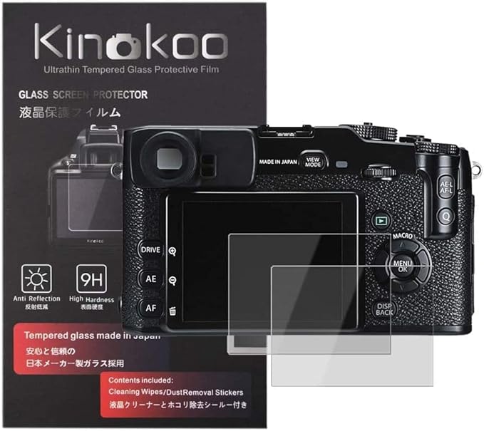 kinokoo Fuji Mini EVO/X-Pro1 Screen Protector, 9H Hardness Tempered Glass Film for Fuji X-Pro1 / Instax Mini EVO Camera Bubble-Free/Anti-Scratch(2 Pack)