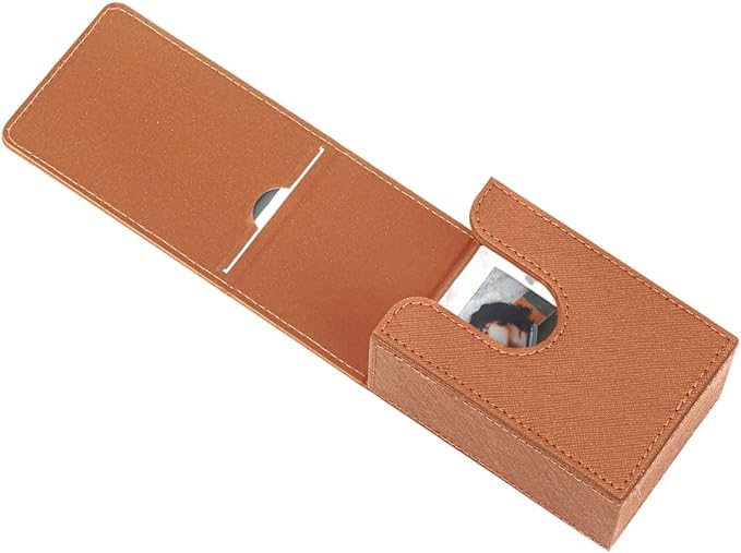 Orga'Neat Picture Holder Storage Case for Fujifilm Instax Mini Film 12/11/90/40/9/8/7/7+/EVO, PU Leather Photo Holder with Pocket Outside, up to 50 Photos (Brown)