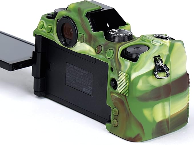 Professional Secure Silicone Camera Cases Bag Housing Rubber Body Skin for Fujifilm X-S10 Mirrorless Camera Fuji XS10 Protective Case (Camouflage)