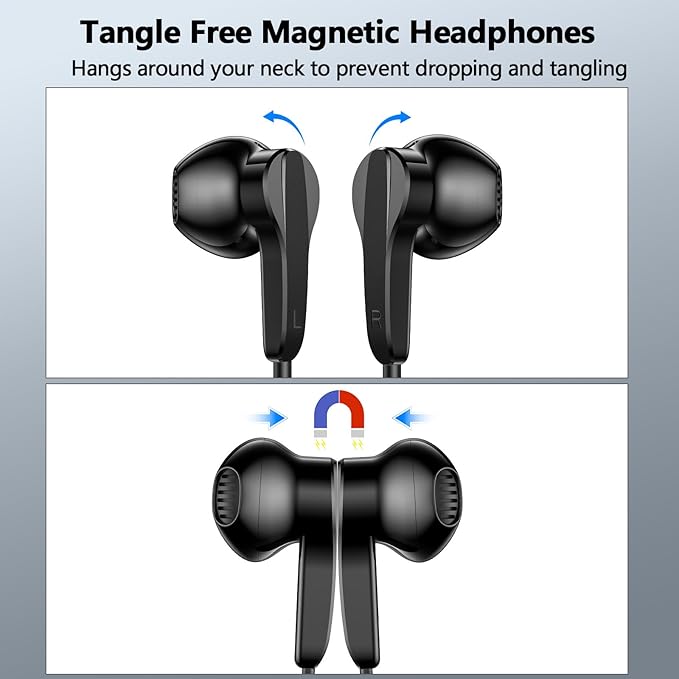 iMangoo for Apple/Android Wired Headphones USB C Earbuds HiFi Sound Earphones with DAC Chip with Microphone for iPhone 17 Air 16 15 Pro Max, Type C Ear Buds USBC Headset for Samsung S26 S25 S24 Black