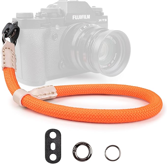 VOVMOEYA Rope Camera Wrist Strap for Sony Fujifilm Nikon Canon DSLR - Hand Strap - Orange