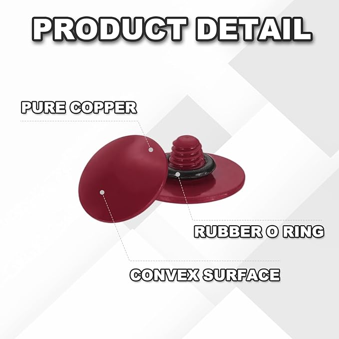 PATIKIL Camera Shutter Button, 2 Pack 10mm Convex Surface Shutter Release Buttons Pure Copper Camera Button for Nikon for Fujifilm for Leica DSLR/SLR, Dark Red