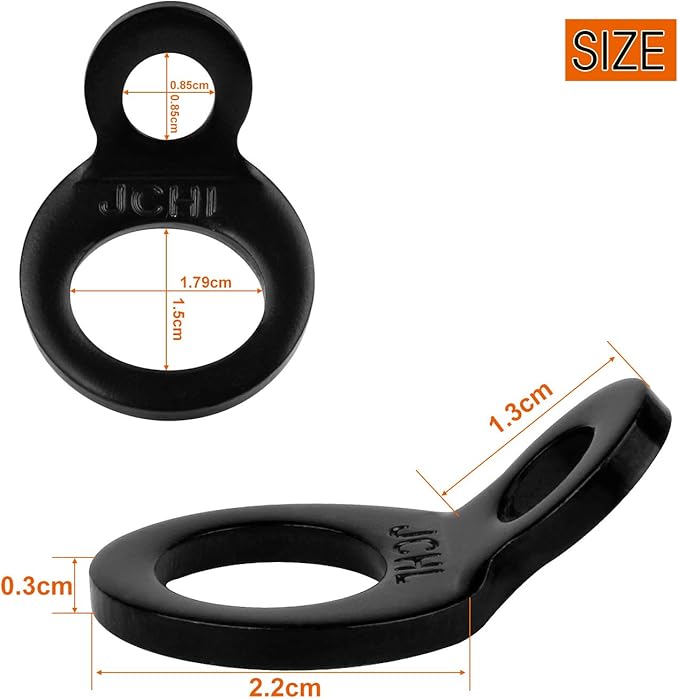 Multi-Purpose Tie Down Strap Rings Stainless Steel Tie-Down Anchors Hooks for Mounting in The Garage, Work Shop, Truck, Trailer, Golf Cart, Fence Black (4-Pack)